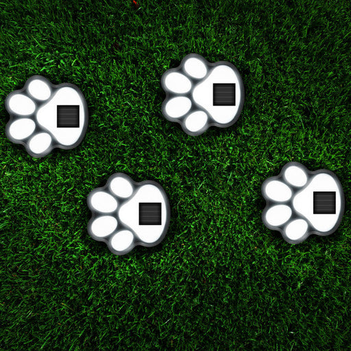 LED-es szolár lámpa - kutya lábnyom, leszúrható - műanyag - fekete - 360 cm 4db