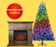 Klasszikus elektromos kandalló - tölgyfa színű + Twinkly karácsonyfa - Promóciós csomag