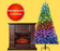 Elektromos kandalló klasszikus modell - barna színű + Twinkly karácsonyfa - Promóciós csomag