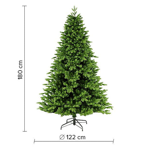 Műfenyő 180 cm magas, integrált LED-del, DUAL COLOR - meleg fehér + többszínű