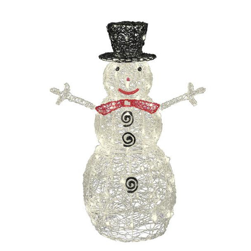 Karácsonyi dekoráció, lézer projektor és 2 LED figura - Hóember 90 cm és Jegesmedve 42 cm