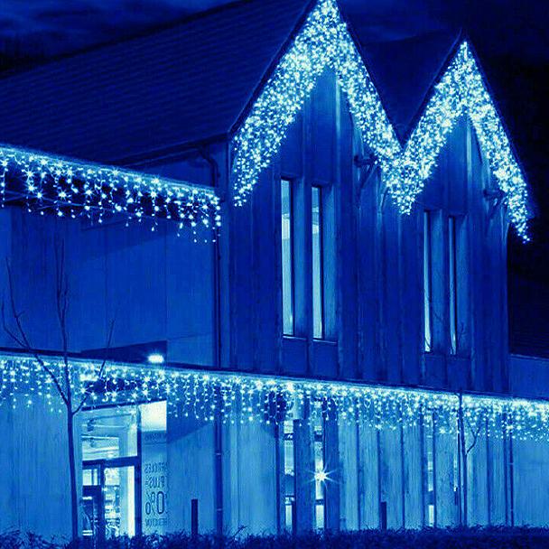 Dekoratív téli díszvilágítás, hideg-fehér fény - Füzér csomag: 20m eresz, 5m erkély, 2x3m ablakok, tartozékokkal