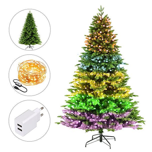 210 cm-es műfenyő, Smart fényfűzérrel 200 microLED-el és adapterrel